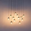 Designerska-lampa-wisząca-w-kolorze-ciemnego-brązu-z-przezroczystym-szkłem,-12-świateł---Inge