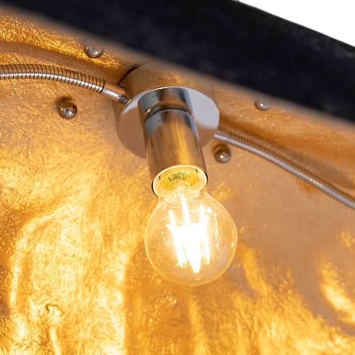 Průmyslové závěsné svítidlo černé se zlatem 115 cm - Magna