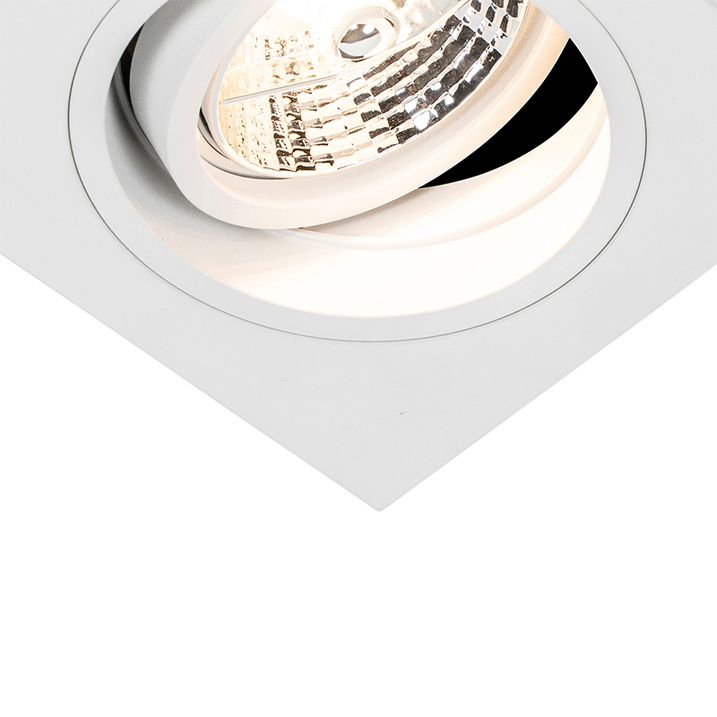 Foco embutido quadrado branco ajustável - Chuck 70