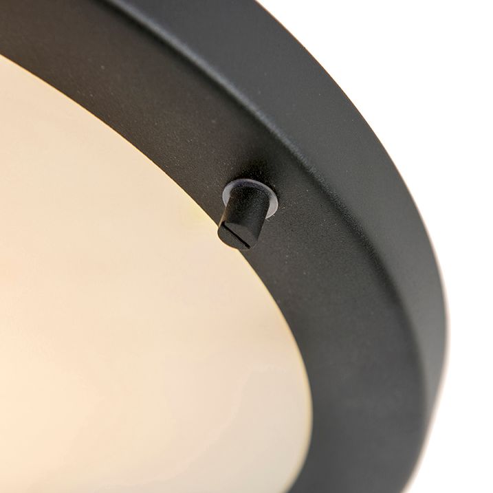 Plafón inteligente negro 31 cm con WiFi A60 IP44 - Yuma