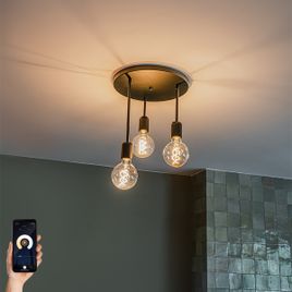 Smart loftslampe sort inkl. 3 Wifi G95 - Facil