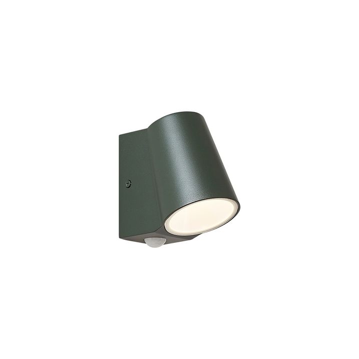 Nowoczesna zewnętrzna lampa ścienna ciemnozielona z czujnikiem ruchu LED IP44 - Uma
