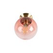 Art-Deco-taklampa-mässing-med-rosa-glas---Pallon