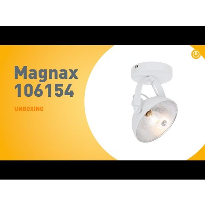 Индустриален плафон бял със сребро 15 см регулируем - Magnax