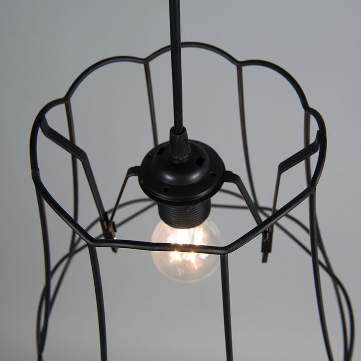 Lampada a sospensione retrò nera 30 cm - Granny Frame