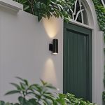 Moderne Buiten wandlamp zwart 2-lichts AR70 IP44 - Duo