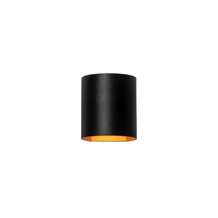 Moderna sienas lampa melna ar misiņu - Sabbio