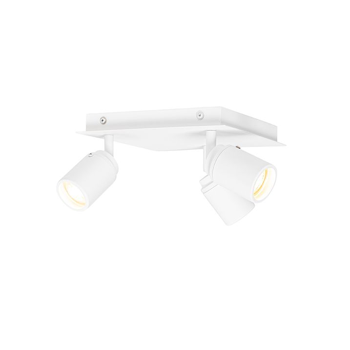 Pametna kupatilska svetiljka bela kvadratna sa 3 svetla IP44 uklj. 3 Wifi GU10 50mm - Ducha