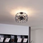 Art Deco plafondlamp zwart met smoke - Atomic