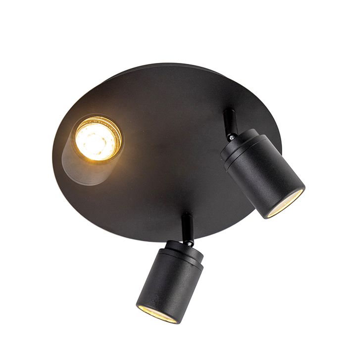 Faretto da bagno smart nero IP44 incl. 3 WiFi GU10 - Ducha