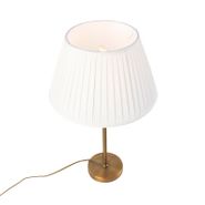Lámpara-de-mesa-de-bronce-con-pantalla-plisada-blanca-35-cm---Parte