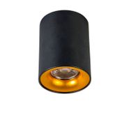 Moderne-opbouwspot-zwart-met-goud---Ronda
