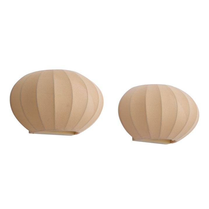 Set van 2 wandlampen beige met stoffen kap - Bida