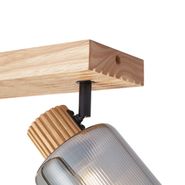 Spot-modern-din-lemn-cu-sticlă-fumurie-cu-2-lumini-rotativ-și-înclinabil---Gracy