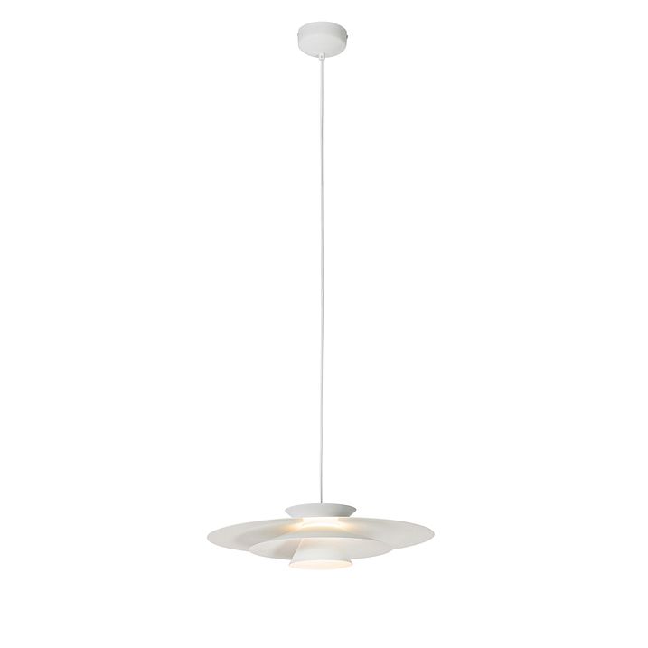 Designerska lampa wisząca biała z wbudowanym LED-em 3-stopniowo ściemnialna - Pauline
