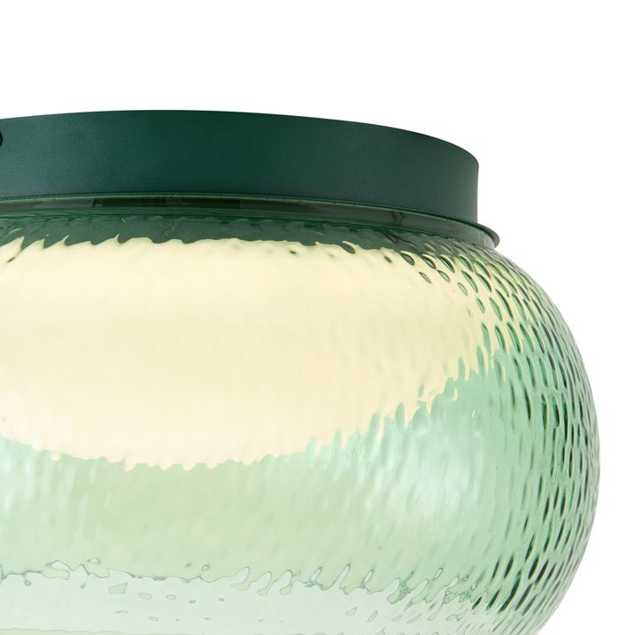 Art Deco plafondlamp groen met glas incl. LED 3-staps dimbaar - Thimble