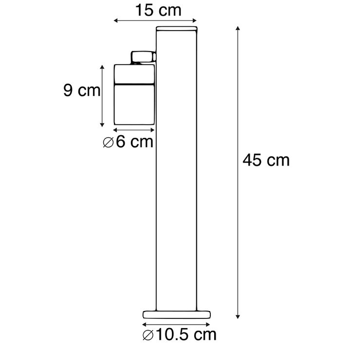 Lampe d'extérieur noir 45 cm réglable IP44 - Solo