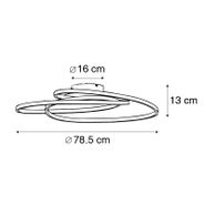 Goldene-Deckenleuchte-78-cm-inkl.-LED-3-stufig-dimmbar---Rowin