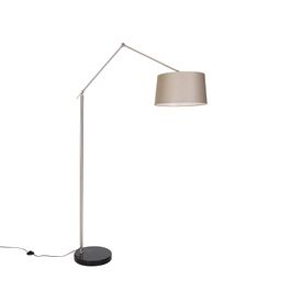Moderna podna lampa čelična sa sjenilom taupe 45 cm - Urednik