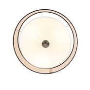 Moderne-Deckenleuchte-Schwarz-mit-Weiß-50cm-3-Licht---Drum-Duo