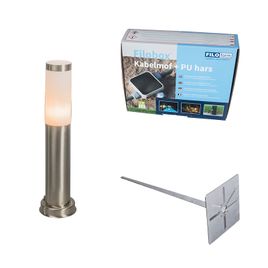 Lampa zewnętrzna stal 45cm IP44 z klinem i mufą kablową - Rox