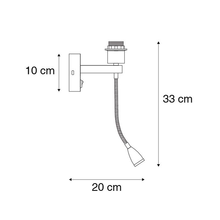 Zidna lampa od bronze uklj. LED sa ručicom za čitanje - Brescia Combi