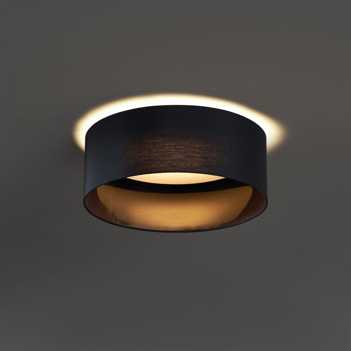 Nowoczesna lampa sufitowa czarna transparentna 40 cm z LED z 3-stopniową regulacją ściemniania - Sue