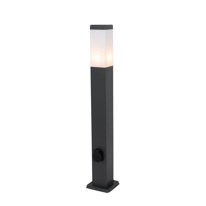 Soketli 80 cm koyu gri dış mekan lambası IP44 - Malios