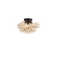 Smart-plafondlamp-zwart-met-amber-glas-3-lichts-incl.-Zigbee-G9---Uvas
