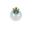 Lampadario-Art-Deco-in-ottone-con-vetro-blu---Pallon