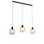 Dizajnerska-viseća-lampa-crna-sa-jantarnim-staklom-3-svetla-161,5-cm---Qara