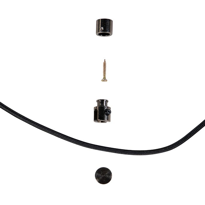 Industriele hanglamp 5-lichts beton met zwart - Edison