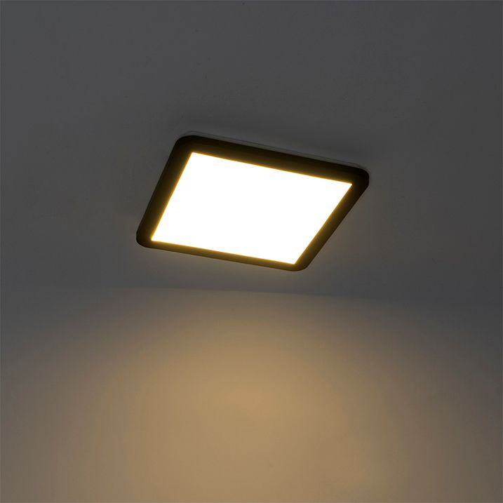 Stropné svietidlo čierne 30 cm vrátane LED 3-stupňového stmievača IP44 - Steve