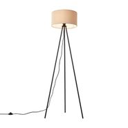 Moderne-Stativ-Stehleuchte-Taupe-mit-Samtschirm---Luz