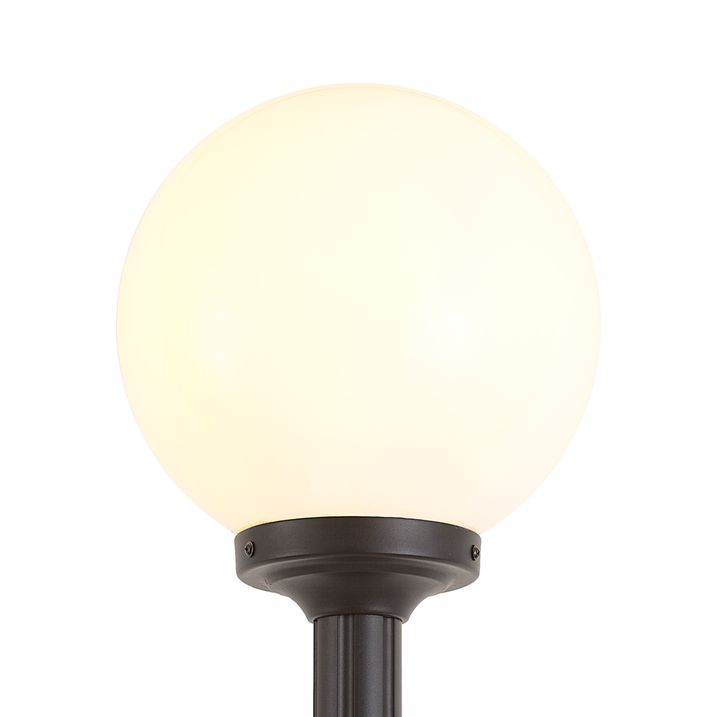 Candeeiro de pé clássico para exterior preto com vidro opalino 210cm IP44 - Champs