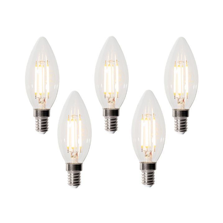 Set od 5 E14 LED sijalica sa 3 nivoa zatamnjivanja B35 providne 4W 450 lm 2700K