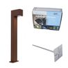 Buitenlamp roestbruin met grondpin en kabelmof 65cm IP44 - Baleno