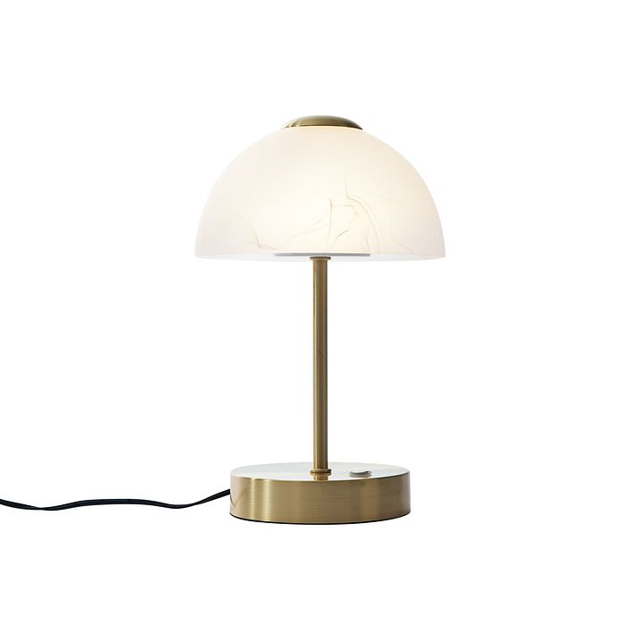 Design-pöytävalaisin kulta opaalilasilla sis. LED himmennettävä - Joya