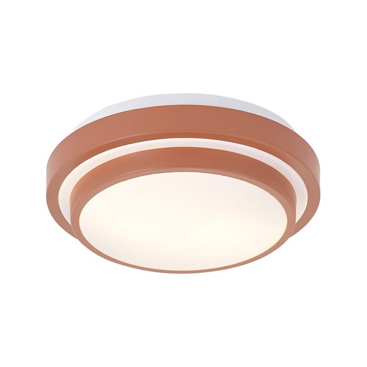 Plafonnier moderne Walden, sienne et blanc, 34cm, 2 lumières, IP44
