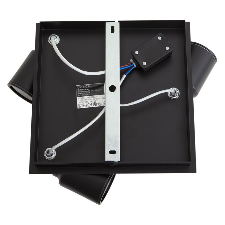 Moderne spot zwart vierkant 3-lichts IP44 - Ducha
