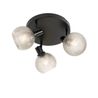 Design-Strahler schwarz mit Rauchglas 3-Licht rund - Chico