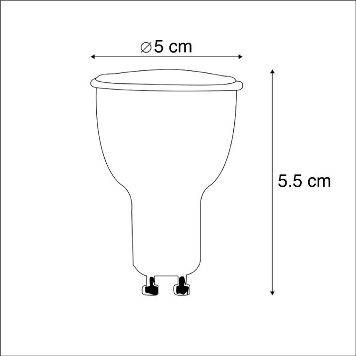 Smart GU10 dimbare LED lamp 5W 350 lm RGB+2200-4000K RGB