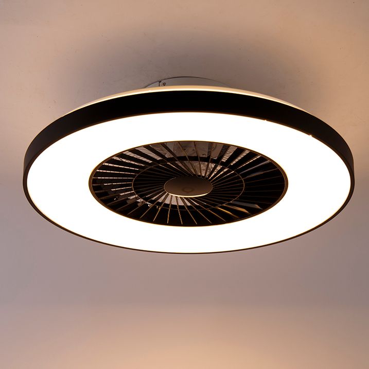 Plafondventilator zwart met ster effect 60cm incl. LED dimbaar met afstandsbediening - Climo