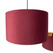 Hanglamp-zwart-met-rode-kap-en-gouden-binnenkant-35cm-3-lichts---Cava