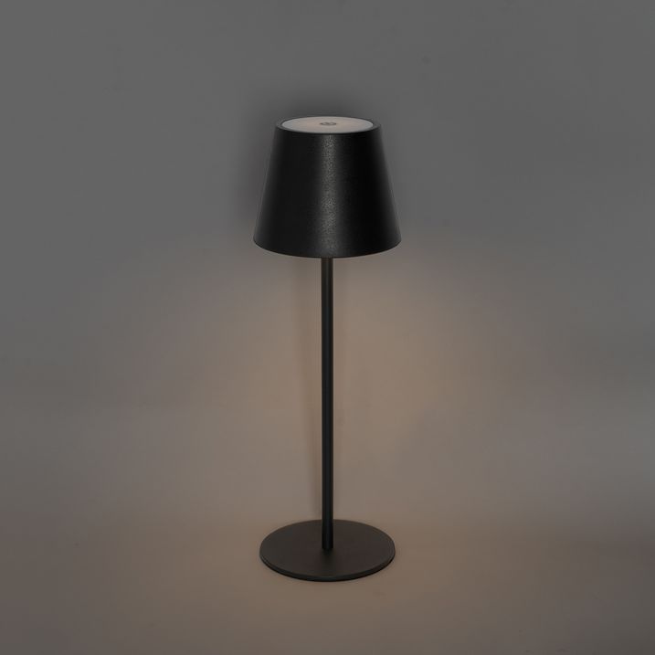 Lampa stołowa czarna z wbudowanym ściemniaczem i ładowaniem LED IP54 - Murdock