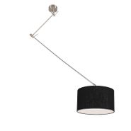 Hanglamp-staal-met-kap-35-cm-zwart-verstelbaar---Blitz