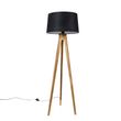 Rustikálny-trojnohý-vintage-drevený-s-tienidlom-z-ľanu-čierny-45-cm---Tripod-Classic