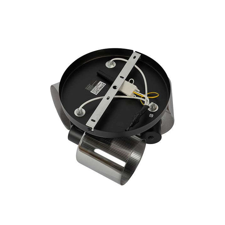 Faretto da soffitto smart nero con vetro fumé rotondo orientabile incl. 3 Wifi A60 - Laura
