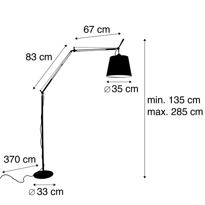 Floor lamp aluminum 285 cm - Artemide Tolomeo Mega Terra