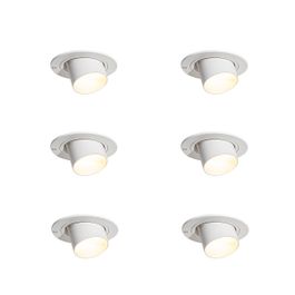 Set van 6 inbouwspots wit GU10 35mm rond kantelbaar - Installa